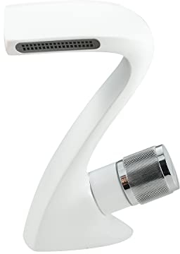 SOLVEX Rubinetto Bagno Cascata,Curvo Miscelatore Lavabo Monocomando(Forma di Cigno),Ottone - Bianco Design Creativo Elegante Stile Moderno,Valvola in Ceramica,Fredda e Calda Regolabile,SP-12019-B