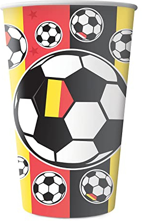 Folat 31098 Trinkbecher Belgien 650ml-8 Stück Fußball Weltmeisterschaft, Mehrfarbig