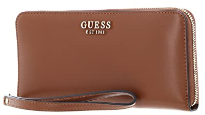 GUESS Women Laurel SLG Large Zip Around Bag, Cognac