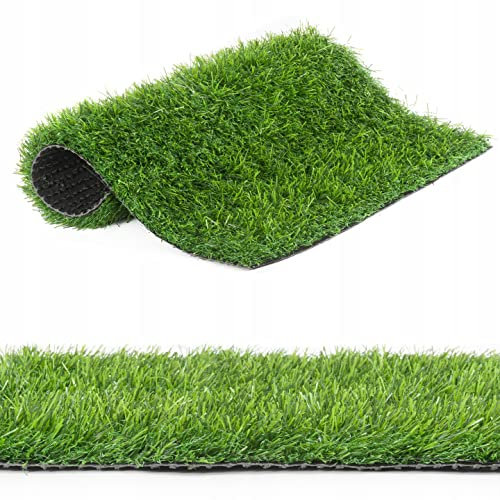 e-floor Grün Kunstrasenteppich | 400x150cm | Amelia | Kunstrasen | Rollrasen | Balkonteppich | Gartenteppich | Terrasseteppich | Grasmatte | Rasenteppich für Balkon, Terrasse, Garten mit Meterware