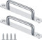 MIEGUIWOR 2 Piezas Tiradores de Puerta de Granero,Tirador Puerta Corredera para Manija de Puerta de Armario,Manillas Puertas Interior,Tirador Puerta Exterior,Manilla Puerta Aluminio (Plata,148mm)