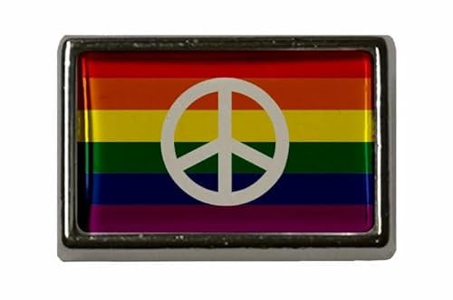 U24 Pin Regenbogen mit Peace Zeichen Flaggenpin Anstecker Anstecknadel Fahne Flagge