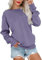VIGVAN Damen Sweatshirt Pullover Elegant Basic Langarmshirt Rundhals Baumwolle Pulli Herbst Winter Casual Oberteile Langarm Tops (Lila, S)
