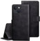 SUANPOT Funda para iPhone 15 6.1 con Tapa 【Bloqueo RFID】de Cuero PU Cierre Magnético，Soporte Plegable，Ranura para Tarjeta Cover Wallet Leather para Apple 15 Phone Case Negro Oscuro