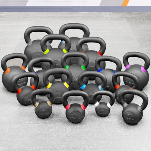 METIS Pro Cast Iron Kettlebells | Improve Your Strength Training with Premium-Quality Weights – Choose from Various Sizes [4-48kg] and 2 Set Options (Kettlebell Set: 4kg - 48kg)
