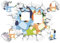 IOSCDH Cartoon Wandaufklebeingn Wandsticker Kinderzimmer Cartoon Aufkleber wasserdichte Vinyl Cartoon Aufkleber Dekoration Fotohintergrund Cartoon Party Dekoration - B