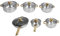 Set di Pentole in Acciaio Inossidabile Set Completo di Pentole e Padelle, Efficienza Energetica, Design Elegante con Manico in Oro, per Piano Cottura a Induzione (Manico in oro)