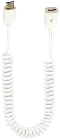Mllepjdh Flexible Micro USB Female to Micro USB Male Cord Stability Transmission Cable 39.37in/118.11in Long Wire Micro USB Extension Cable, White
