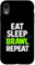 Custodia per iPhone XR Eat Sleep Brawl Ripeti il divertente gioco del