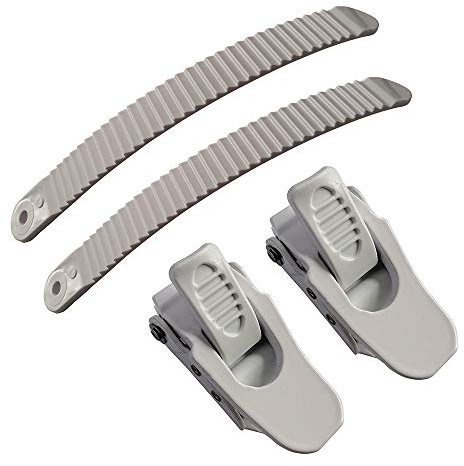 1 Set weiße Snowboard-Schuhbindungsteile, 2 Schnallen mit 2 Riemen for Knöchel-Snowboard-Bindung, Strap-In-System im Freien