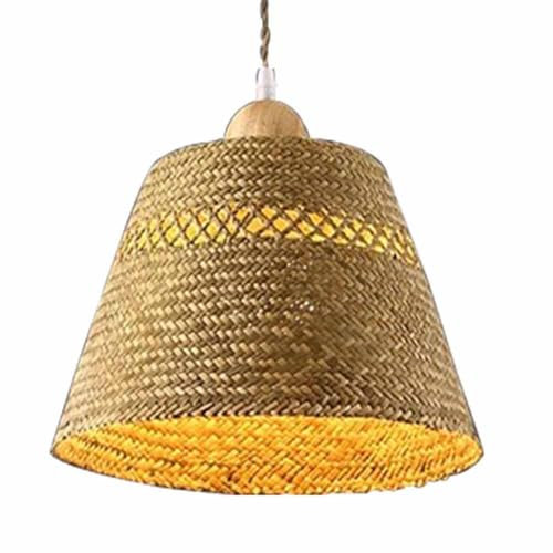 YANZHAOA Lámpara Colgante De Arte De Ratán Luces Artesanales Decorativas Japonesas Lámparas De Sombrero De Paja Personalizadas Tejidas De Bambú Creativas Lámpara Colgante De Bambú Tejida A Mano