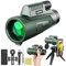 Auricase Monokulares Teleskop, monocular, 12 x 50 Hochauflösendes Monokular für Erwachsene mit BAK4-Prisma und FMC-Objektiv, leichtes, handlich mit Smartphone-Adapter, geeignet für Vogelbeobachtung