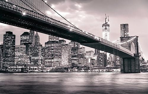 Schwieriges Puzzle für Erwachsene 1000 Teile Brooklyn Bridge in Schwarz und Weiß 38x26CM