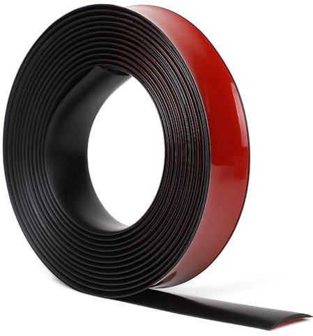 EFUTURETIME Striscia di Soglia Autoadesivo 6M, Profilo di Transizione PVC 4CM di Larghezza, Strisce di Copertura 3,5MM di Altezza per Pavimenti, Porte, Finestre (Nero)