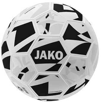 JAKO Trainingsball Contrast, weiß/schwarz, 5 | Panel Design, FIFA zertifiziert, optimale Ballkontrolle und lange Haltbarkeit für sportliche Höchstleistungen.