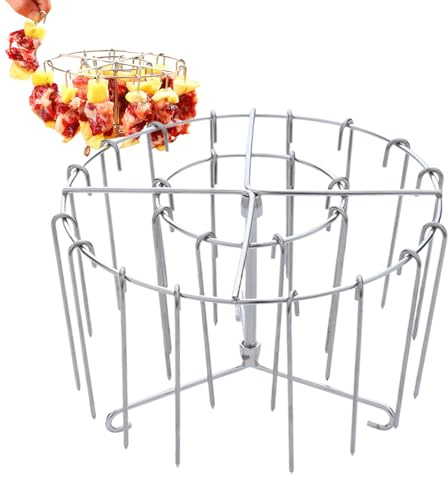 Support Gril pour Friteuse sans Huile - Grille Barbecue Verticale Inox,Grille Verticale Accessoire Multifonction Pour Bacon Poulet Barbecue