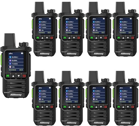 Global Walkie Talkie Unlimited Range 4G POC Rapid Radios Long Range Two Way Radio with Earpiece Professional Car, Outdoor, Hiking, No Platform fee(with SIM Card) (K6-9Packs)