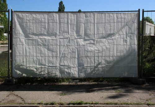 Bauzaunplane 150g/m² 1,76x3,41m weiß-natur mit Ösen