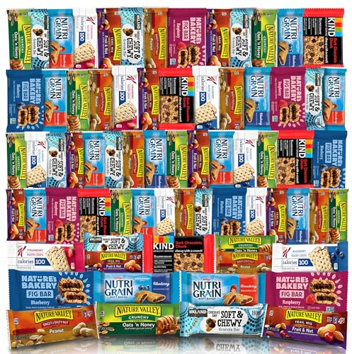 Veratify Healthy Mixed Snack Box (66 Count) Snacks Gift Basket Granola Bars Bulk Variety Grab and Go Men Women Adults Office Work Travel Employee Appreciation School College