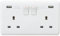 Knightsbridge CU9904 Curved Edge 13 A 2 Gang Switched Socket with Dual USB Charger, 230 V, White