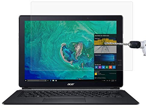 Cqu Laptop Full Screen Front Film Protect Cover HD Clear Tempered Glass Film Screen Protector for Acer Switch 7 Laptop Black Edition - SW713-51GNP-879G 13.3 inch Netbook Portable Computer