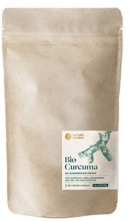 Bio Curcuma Kapseln mit schwarzem Pfeffer Nachfüllbeutel - 360 Kapseln / 4575 mg Bio Kurkuma pro Tagesdosis/mit hochwertigem Curcumin & Piperin/Vegan, Zertifiziert & Nachhaltig