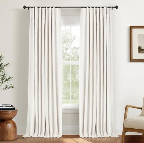 INOVADAY 100% Blackout Curtains for Bedroom Black Out Curtains 96 Inch Long