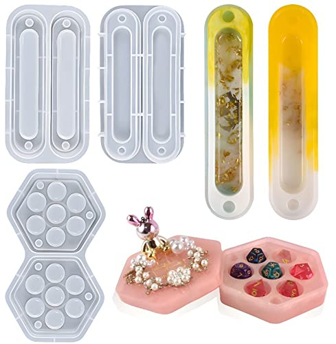 JS MOLD 2 Stück Box Silikonformen Epoxidharz,Epoxidharz Form Boxen,Vorratsdosen Gießharz Resin Forme Set,Aufbewahrungsbox Gießform für Würfel, Schmuck, Süßigkeiten