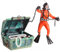 Gasea Aquarium Ornament Action Undersea Treasure Chest Diver Fish Tank Decorations, Orange
