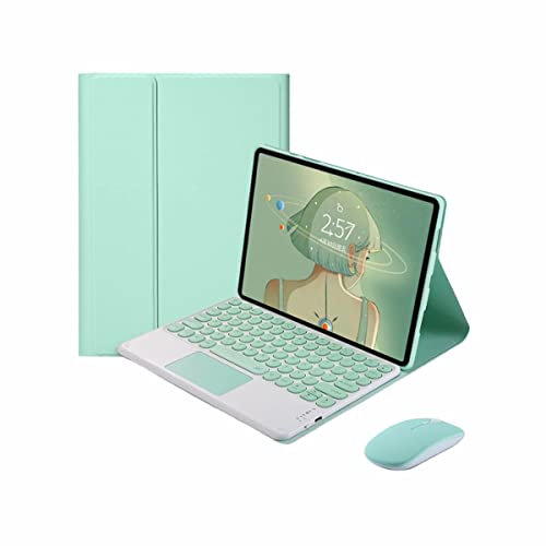 CLALOC Etui Clavier pour Xiaomi Tab Pad 5/5Pro MI Pad 6 /6Pro 2022/2023 11Inch avec Souris, Clavier QWERTY, Pavé Tactile Multifonction,Magnétique Détachable sans Fil Bluetooth,Vert,Pad 6