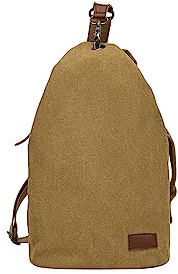 CORIOS Unisex Brusttasche Sling Rucksack Herren Damen Canvas Schultertasche Leicht Crossbody Umhängetasche Sporttasche Beiläufig Chest Bag Crossover Daypack für Reise Wandern Laufen Klettern Khaki