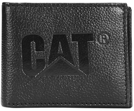 Caterpillar Portefeuille à Deux Volets en Cuir pour Homme avec fenêtre pour Carte d'identité, Charbon, Taille Unique, Portefeuille à Deux Volets en Cuir avec fenêtre pour Carte d'identité