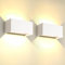FUPE 2 Stücke 25W LED Wandleuchte Aussen Innen Außenwandleuchten IP65 Wasserdichte Wandlampe Aluminium Außenleuchte Wand Ausenbeleutung Hauswand up down Einstellbar Lichtstrahl, Weiß 3000K Warmweiß