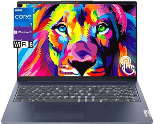 Lenovo IdeaPad Slim 5i 16 Touchscreen IPS WUXGA Anti-Glare Laptop, Intel i7-1355U 10-Core Processor, 16GB RAM 512GB SSD, Fingerprint Reader, Backlit Keyboard, Webcam, Bluetooth, Windows 11 Home, Blue