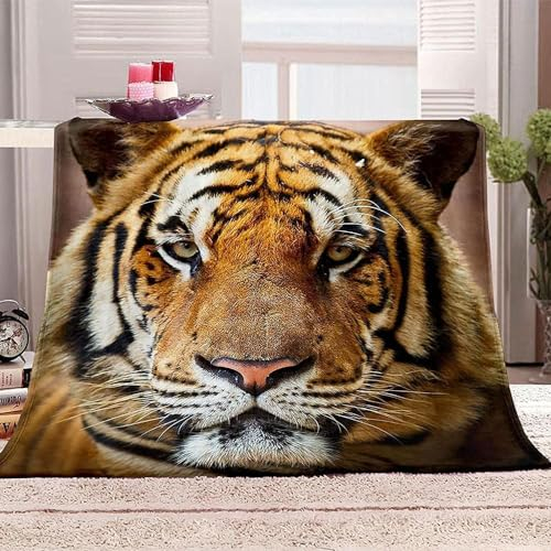 Tiger Kuscheldecke Flauschig Decke 220x240cm 3D Tiger Fleecedecke Weich Sofadecke Warm Bettdecke Decken Wohndecke Tagesdecke Sofaüberwurf Schlafdecke Couchdecke Bettüberwurf C835