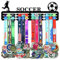 Resama Soccer Medaille Aufhänger Halter Display Rack für Auszeichnungen Bänder Personalisierte Medaille Sport Thema Rennen Band Halter für Wand Metall Display für Männer Boy Girl Kid