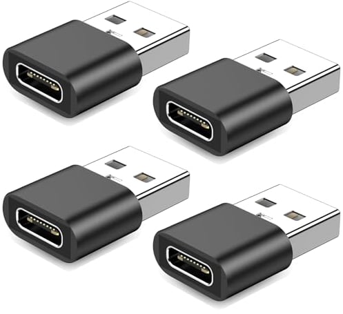 Vinmooog Adaptador USB c Adaptador USB C Hembra a USB A Macho (4 uds.), conversor de Tipo C a USB A, Compatible con teléfonos móviles Samsung Galaxy, portátiles, Cargadores y Otros Puertos typec.