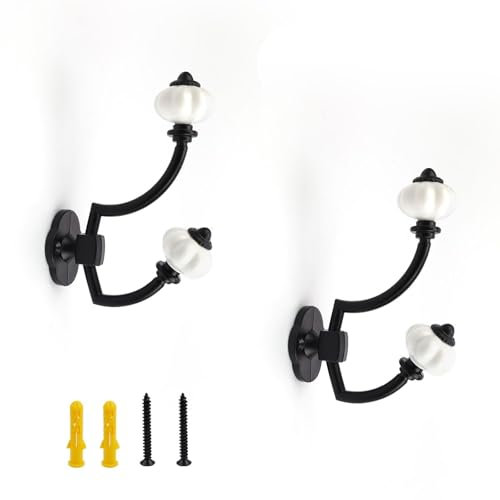GHFTCCF Patere Vintage, 2 Pièces Patere Porte Manteau, Patère Murale de Style Rétro, Conception à Double Crochet, Patere pour Salon, Salle de Bain, Cuisine, Bureau 0XBIT