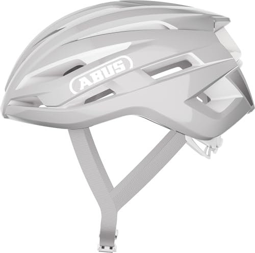 ABUS Rennradhelm StormChaser ACE - Leichter Fahrradhelm für Radrennen, Gravelbike-Touren und Cyclocross - für Damen und Herren - Größe L, Pure Grey