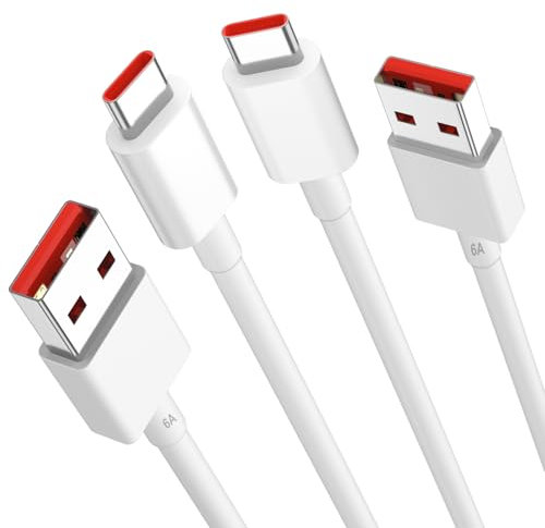 2 Pack 3 metro Cable USB C para Xiaomi Redmi Note 14 13 12S 11S 5G,120W 6A Carga Turbo USB a USB C Cable,Carga Rápida Cable Tipo C para Xiaomi Pad 7 6 POCO X7 X6 Pro Xiaomi 15 14T 13 Ultra Mi 11 10 9