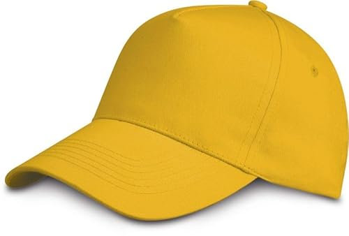 Generico Cappellino Berretto Cappello Baseball Golf 5 Pannelli in Cotone colorato Giallo
