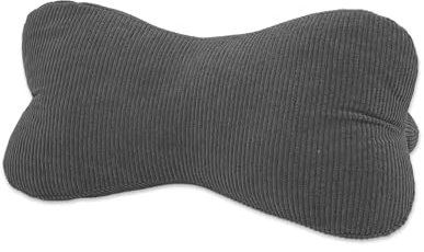 Leseknochen, Lesekissen, Nackenrolle Nackenkissen aus Cord,Stützkissen, Reisekissen mit Struktur,Formkissen,Buchauflage, Flexible Stütze für Bücher, E-Books oder Tablets-18x35cm (Anthrazit Cord)