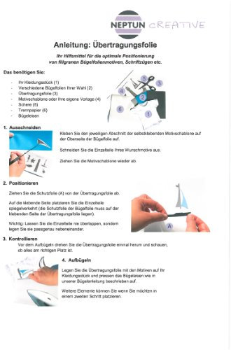 NEPTUN Übertragungsfolie für Bügelfolien (Hilfsmittel), 1 DIN A4