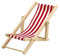 MyTinyWorld Dolls House Miniature Red and White Garden Deck Chair Age 14+