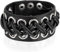 JewelryWe Schmuck Herren Lederarmband, Punk Rock Breit Criss Kreuz geflochten Leder Armband Armreif Manschette, verstellbare Größe, Schwarz