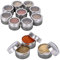 Kingmate 12 Stück (Grau) Gewürzdosen Magnetisch Edelstahl Gewürze Spice Jars, 96 Gewürzetiketten & 24 Blankoetiketten, Gewürzregal Gewürzdosen Set Glas Magnetisch Gewürz Spice Box