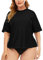 Halcurt Damen Plus Size Rash Guard Shirt Sonnenschutz SPF Badeanzug Schwarz 3X