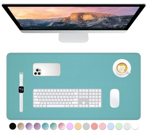 Dapesuom Large Gaming Mouse Pad, Extended Mouse Mat with Stitched Edges, Full Size Keyboard Pad with Non-Slip Base, Big XXL Computer Desk Mats for Gamer, Laptop, Office, 31.5 x 15.7in, Green