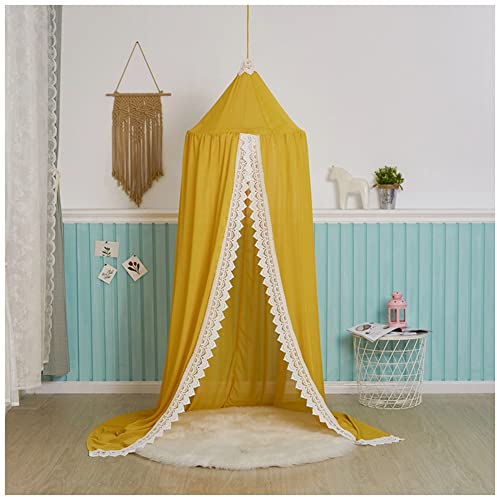 Betthimmel, Baby Baldachin Betthimmel Kinder Bett Aus Chiffon Insektennetz Deko Moskitonetz für Kinderbett Hängende Moskiton für Schlafzimmer Ankleidezimmer Spiel Lesen Zeit,Gelb,(Höhe: 240cm)