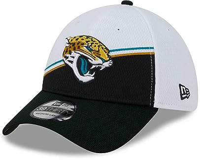 New Era - NFL Jacksonville Jaguars 2023 Sideline 39Thirty Stretch Cap Farbe Türkis-Weiß, Größe M-L